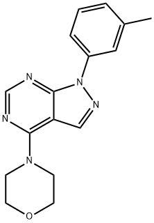 1-(3-methylphenyl)-4-(4-morpholinyl)-1H-pyrazolo[3,4-d]pyrimidine Struktur