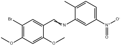 N-(5-bromo-2,4-dimethoxybenzylidene)-2-methyl-5-nitroaniline Structure