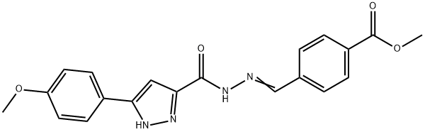 methyl 4-[(E)-(2-{[3-(4-methoxyphenyl)-1H-pyrazol-5-yl]carbonyl}hydrazinylidene)methyl]benzoate|