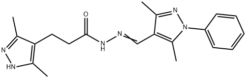N'-[(E)-(3,5-dimethyl-1-phenyl-1H-pyrazol-4-yl)methylidene]-3-(3,5-dimethyl-1H-pyrazol-4-yl)propanehydrazide 化学構造式