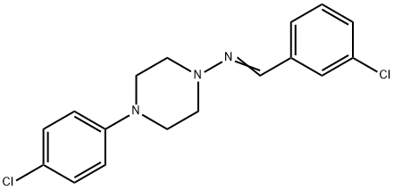 N-(3-chlorobenzylidene)-4-(4-chlorophenyl)piperazin-1-amine Structure