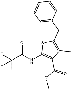 methyl 5-benzyl-4-methyl-2-[(trifluoroacetyl)amino]thiophene-3-carboxylate 化学構造式