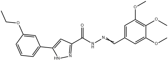 3-(3-ethoxyphenyl)-N'-[(E)-(3,4,5-trimethoxyphenyl)methylidene]-1H-pyrazole-5-carbohydrazide 结构式