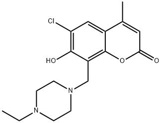 6-chloro-8-[(4-ethyl-1-piperazinyl)methyl]-7-hydroxy-4-methyl-2H-chromen-2-one Structure