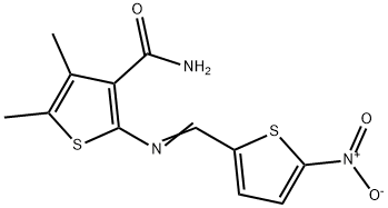 4,5-dimethyl-2-{[(5-nitro-2-thienyl)methylene]amino}-3-thiophenecarboxamide Struktur