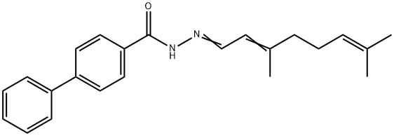 N'-[(1E,2E)-3,7-dimethylocta-2,6-dien-1-ylidene]biphenyl-4-carbohydrazide,308293-48-3,结构式