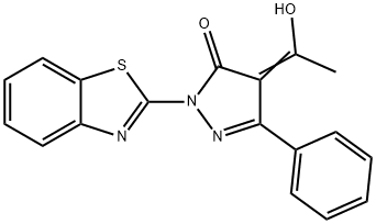 (4Z)-2-(1,3-benzothiazol-2-yl)-4-(1-hydroxyethylidene)-5-phenyl-2,4-dihydro-3H-pyrazol-3-one,309923-58-8,结构式