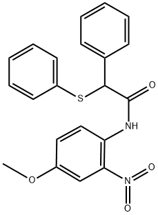 N-(4-methoxy-2-nitrophenyl)-2-phenyl-2-(phenylsulfanyl)acetamide Struktur