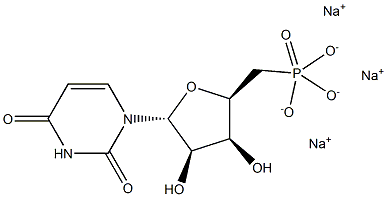 SODIUM((2R,3S,4R,5R)-5-(2,4-DIOXO-3,4-DIHYDROPYRIMIDIN-1(2H)-YL)-3,4-DIHYDROXYTETRAHYDROFURAN-2-YL)METHYLHYDROGENPHOSPHATE,3106-18-1,结构式