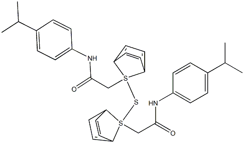 2,2'-[sulfanediylbis(benzene-4,1-diylsulfanediyl)]bis{N-[4-(propan-2-yl)phenyl]acetamide} 化学構造式