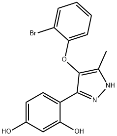 4-[4-(2-bromophenoxy)-5-methyl-1H-pyrazol-3-yl]-1,3-Benzenediol 结构式