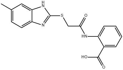 2-({[(6-methyl-1H-benzimidazol-2-yl)sulfanyl]acetyl}amino)benzoic acid,312316-22-6,结构式