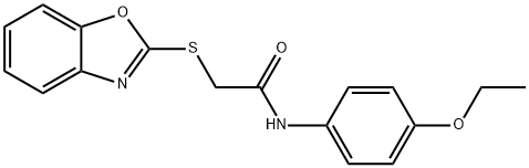 2-(1,3-benzoxazol-2-ylsulfanyl)-N-(4-ethoxyphenyl)acetamide 化学構造式