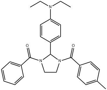 {2-[4-(diethylamino)phenyl]-3-[(4-methylphenyl)carbonyl]imidazolidin-1-yl}(phenyl)methanone 结构式