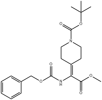 tert-butyl 4-(1-(benzyloxycarbonyl)-2-methoxy-2-oxoethylidene)piperidine-1-carboxylate Struktur