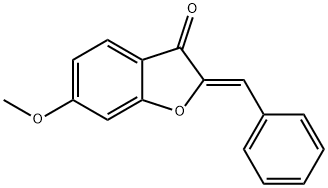 (2Z)-2-benzylidene-6-methoxy-1-benzofuran-3(2H)-one Struktur