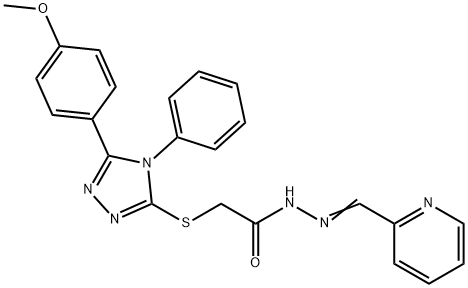 2-{[5-(4-methoxyphenyl)-4-phenyl-4H-1,2,4-triazol-3-yl]sulfanyl}-N'-[(E)-pyridin-2-ylmethylidene]acetohydrazide Structure