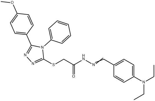 N'-{(E)-[4-(diethylamino)phenyl]methylidene}-2-{[5-(4-methoxyphenyl)-4-phenyl-4H-1,2,4-triazol-3-yl]sulfanyl}acetohydrazide Structure