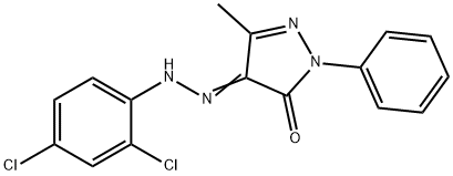 (4Z)-4-[2-(2,4-dichlorophenyl)hydrazinylidene]-5-methyl-2-phenyl-2,4-dihydro-3H-pyrazol-3-one Structure