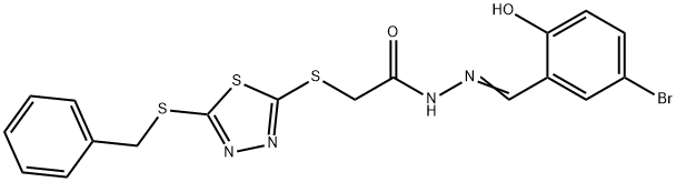 2-{[5-(benzylsulfanyl)-1,3,4-thiadiazol-2-yl]sulfanyl}-N'-[(E)-(5-bromo-2-hydroxyphenyl)methylidene]acetohydrazide,315200-82-9,结构式