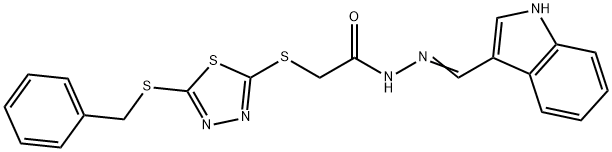 2-{[5-(benzylsulfanyl)-1,3,4-thiadiazol-2-yl]sulfanyl}-N'-[(E)-1H-indol-3-ylmethylidene]acetohydrazide Structure