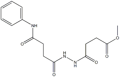methyl 4-oxo-4-{2-[4-oxo-4-(phenylamino)butanoyl]hydrazinyl}butanoate Struktur