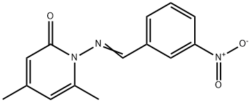 4,6-dimethyl-1-{[(E)-(3-nitrophenyl)methylidene]amino}pyridin-2(1H)-one 结构式