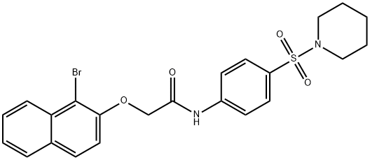 2-[(1-bromonaphthalen-2-yl)oxy]-N-[4-(piperidin-1-ylsulfonyl)phenyl]acetamide 化学構造式