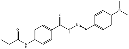 N-[4-({(2E)-2-[4-(dimethylamino)benzylidene]hydrazinyl}carbonyl)phenyl]propanamide 结构式