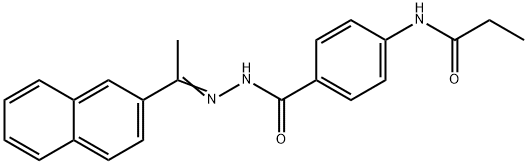 N-[4-({(2E)-2-[1-(naphthalen-2-yl)ethylidene]hydrazinyl}carbonyl)phenyl]propanamide Structure