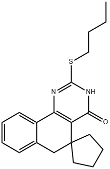 2-(butylsulfanyl)-3H-spiro[benzo[h]quinazoline-5,1'-cyclopentan]-4(6H)-one 结构式