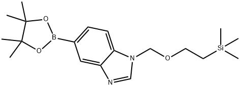 5-(4,4,5,5-tetramethyl-1,3,2-dioxaborolan-2-yl)-1-[[2-(trimethylsilyl)ethoxy]methyl]-1H-Benzimidazole Structure