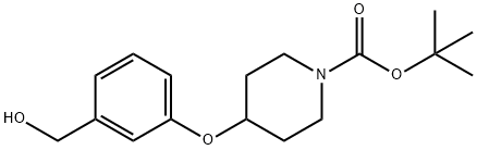 tert-butyl 4-(3-(hydroxymethyl)phenoxy)piperidine-1-carboxylate Struktur