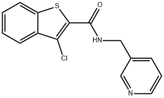 3-chloro-N-(pyridin-3-ylmethyl)-1-benzothiophene-2-carboxamide 化学構造式