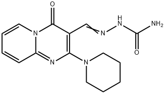 (2E)-2-{[4-oxo-2-(piperidin-1-yl)-4H-pyrido[1,2-a]pyrimidin-3-yl]methylidene}hydrazinecarboxamide Struktur