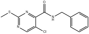 N-benzyl-5-chloro-2-(methylsulfanyl)pyrimidine-4-carboxamide Struktur