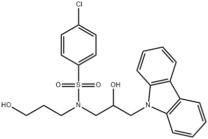 N-[3-(9H-carbazol-9-yl)-2-hydroxypropyl]-4-chloro-N-(3-hydroxypropyl)benzenesulfonamide Structure