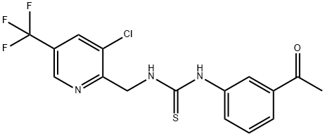 1-(3-Acetylphenyl)-3-((3-chloro-5-(trifluoromethyl)pyridin-2-yl)methyl)thiourea 结构式