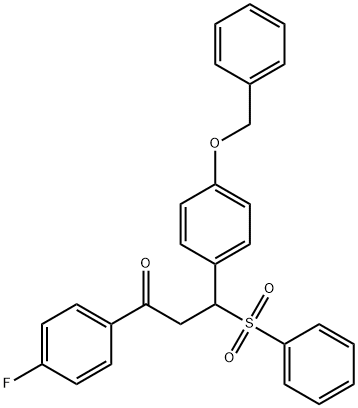 3-[4-(benzyloxy)phenyl]-1-(4-fluorophenyl)-3-(phenylsulfonyl)propan-1-one Structure