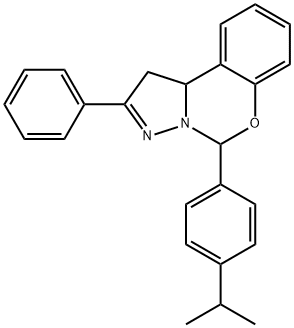 2-phenyl-5-[4-(propan-2-yl)phenyl]-1,10b-dihydropyrazolo[1,5-c][1,3]benzoxazine,327069-35-2,结构式