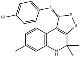 4-chloro-N-[(1Z)-4,4,7-trimethyl-4,5-dihydro-1H-[1,2]dithiolo[3,4-c]quinolin-1-ylidene]aniline 化学構造式