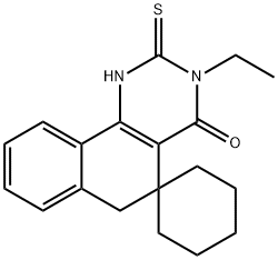 3-ethyl-2-thioxo-2,3-dihydro-1H-spiro[benzo[h]quinazoline-5,1'-cyclohexan]-4(6H)-one 化学構造式