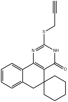 2-(prop-2-yn-1-ylsulfanyl)-3H-spiro[benzo[h]quinazoline-5,1'-cyclohexan]-4(6H)-one 化学構造式