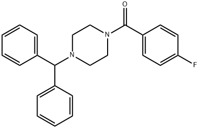 (4-Benzhydryl-piperazin-1-yl)-(4-fluoro-phenyl)-methanone 结构式