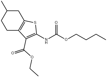 ethyl 2-[(butoxycarbonyl)amino]-6-methyl-4,5,6,7-tetrahydro-1-benzothiophene-3-carboxylate Structure