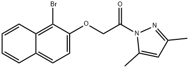 1-{[(1-bromo-2-naphthyl)oxy]acetyl}-3,5-dimethyl-1H-pyrazole|