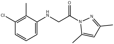 (3-chloro-2-methylphenyl)[2-(3,5-dimethyl-1H-pyrazol-1-yl)-2-oxoethyl]amine 结构式