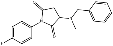 3-[benzyl(methyl)amino]-1-(4-fluorophenyl)pyrrolidine-2,5-dione,329271-79-6,结构式