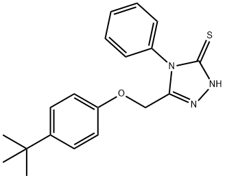 5-(4-tert-Butyl-phenoxymethyl)-4-phenyl-4H-[1,2,4]triazole-3-thiol 化学構造式