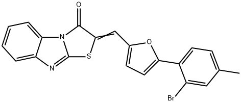 (2Z)-2-{[5-(2-bromo-4-methylphenyl)furan-2-yl]methylidene}[1,3]thiazolo[3,2-a]benzimidazol-3(2H)-one Structure